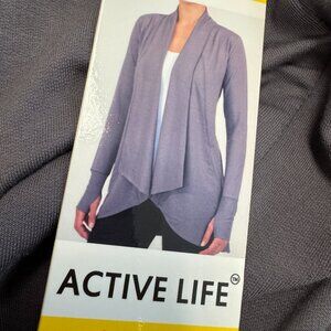 NEW Grey Open Cardigan SOFT long sleeve thumbhole size M